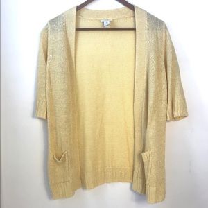 Chico’s open front shimmery cardigan